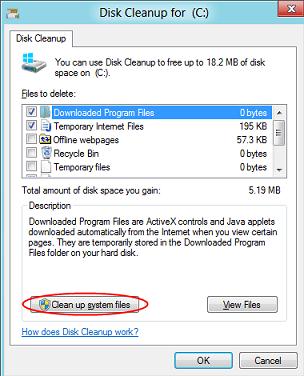 Clean up system files