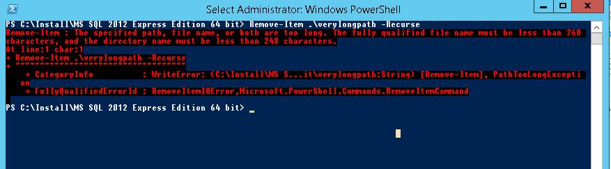 Ошибка при удалении каталога с помощью командлета Powershell Remove-Item 