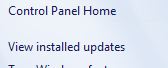 Просмотр установленных обновлений Windows 7