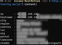 получить геолокацию информацию по IP адресу в PowerShell