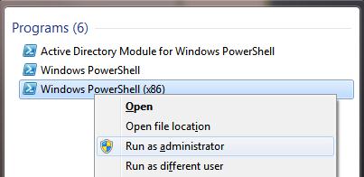 Запуск PowerShell x86 с правами администратора