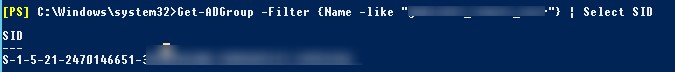 Get-ADGroup получить sid доменной группы