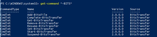 powershell get command модуль BITS