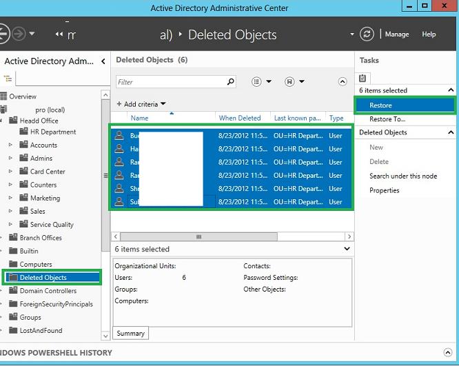 Восстанавливаем удаленных пользователей Active Directory