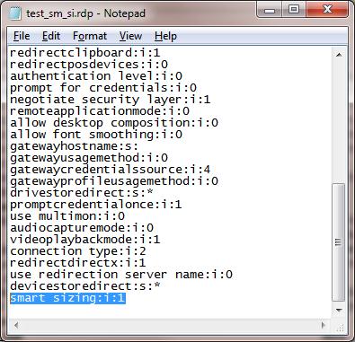 smart sizing:i:1 в RDP windows 7