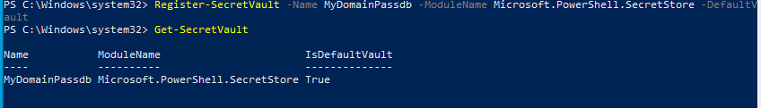 зарегистрировать хранилище паролей в windows: Register-SecretVault 