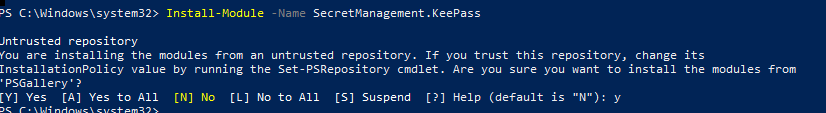 модуль powershell SecretManagement.KeePass