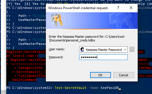 введите мастер пароль keepass