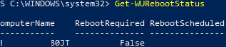 Get-WURebootStatus проверить нужна ли перезагрузка после установки обновлений