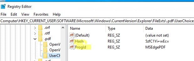 progid и hash в реестре для ассоциаций программ с файлами