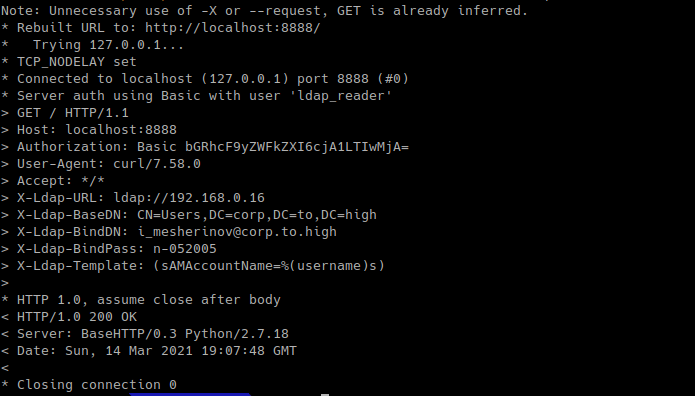curl с header X-Ldap-BindDN, проверка аутентфикации в Active Directory