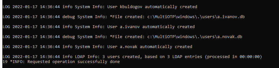 синхронизация пользователей multiotp из домена