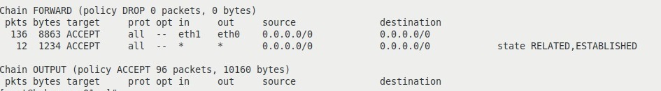 iptables -L -n -v chain forward