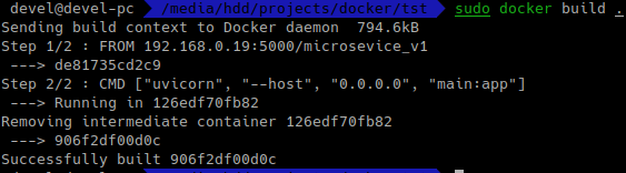 docker build . сборка образа