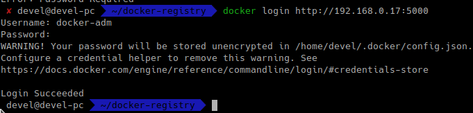 авторизация в docker regisrty из командой строки