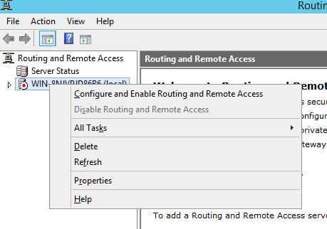 Настройка службы RRAS в Windows Server 2012 r2