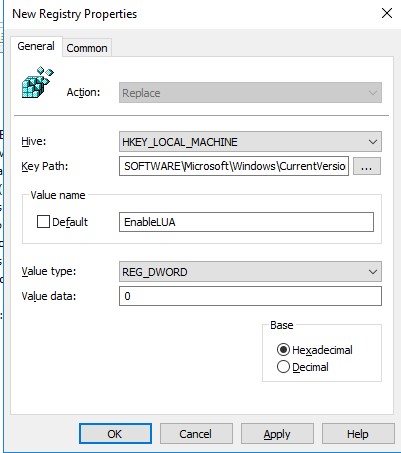 EnableLUA - параметр реестра для отключения/включения UAC