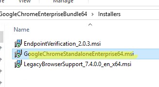 скачать установочный MSI файл GoogleChromeStandaloneEnterprise64.msi