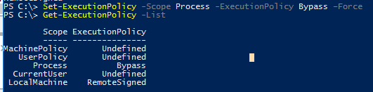 Get-ExecutionPolicy scopes области действия