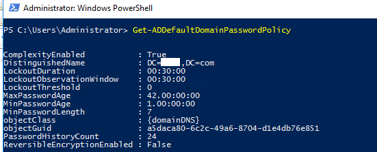 Get-ADDefaultDomainPasswordPolicy