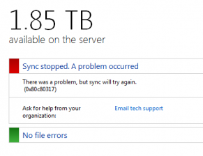 work folder There was a problem, but sync will try again (0x80c80317)