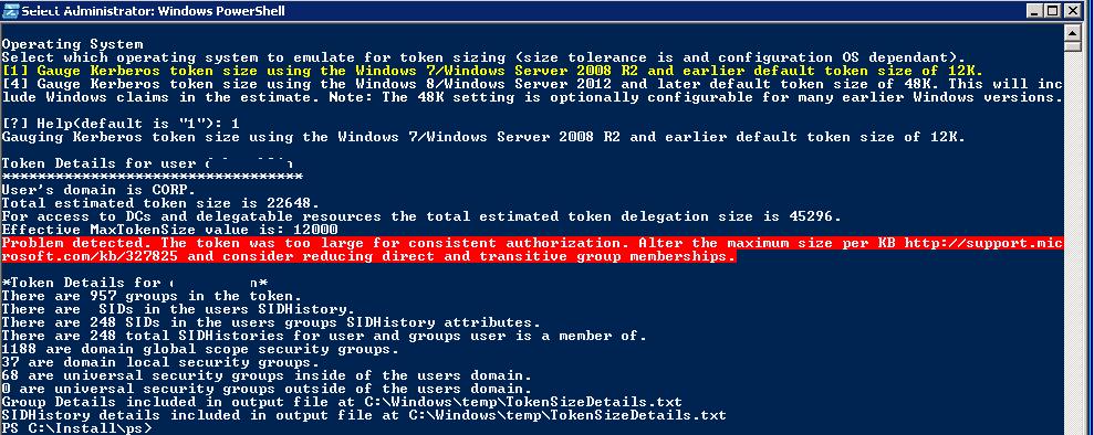 The token was too large for consistent authorization