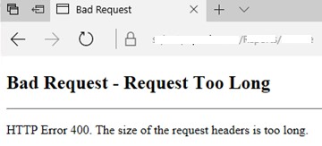 IIS ошибка kerberos аутентфикации http error 400 bad request too long