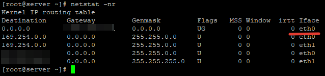 netstat - проверка шлюза по умолчанию