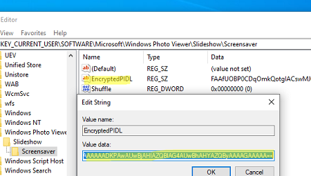 Настройка скринсейвера Windows на компьютерах домена с помощью GPO 5 параметр реестра EncryptedPIDL содержит путь к файлами скринсейвера