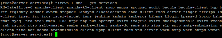 firewall-cmd --get-services