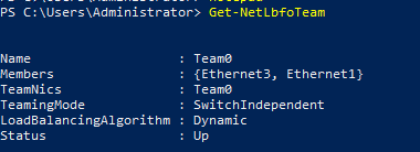 Get-NetLbfoTeam