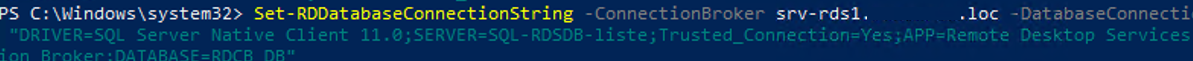Set-RDDatabaseConnectionString: изменить строку подключения к базе данных в RDS Conneciton Broker