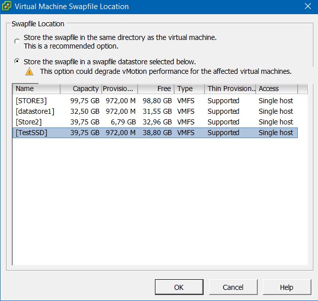 настройки централизованного диска для файлов подкачки виртуальных машин