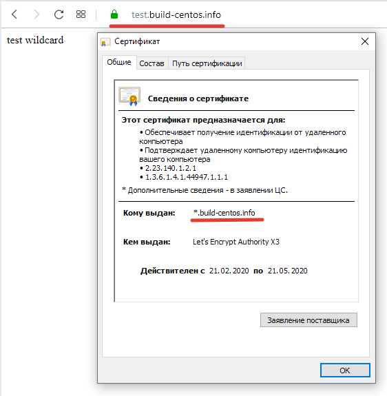 wildcard сертфикат lets' encrypt