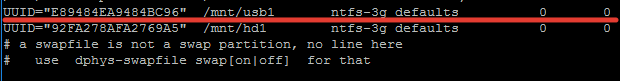 usb устройство в fstab