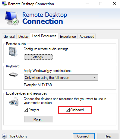 Не работает буфер обмена в RDP сессии Windows 4 разрешить использовать буфер обмена в rdp