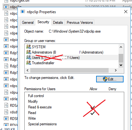 Не работает буфер обмена в RDP сессии Windows 11 запрети на использование rdpclip.exe для не-администраторов