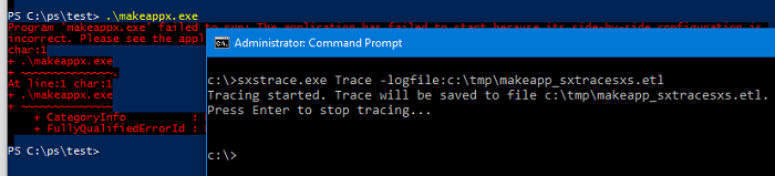 sxstrace запуск трассировки приложения в winsxs