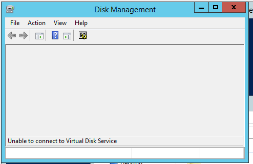 Невозможно подключиться к службе виртуальных дисков