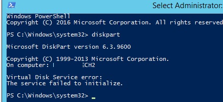 diskpart ошибка The service failed to initialize Virtual Disk Service 