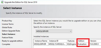 обновление evaluation редакции SQL Server 2019