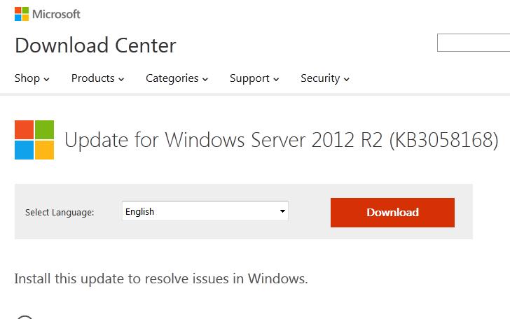 KB 3058168 для поддерки KMS активации Windows 10 на Windows 8.1 и Windows Server 2012 R2