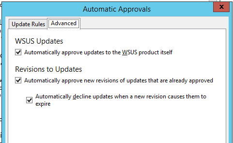 одобрение обновлений для службы wsus