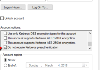 требовать предварительную аутентфикацию kerberos в active directory