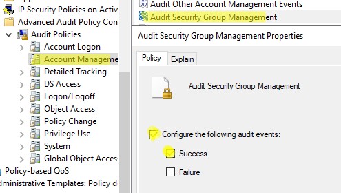 Оповещение при добавлении пользователя в группу администраторов Active Directory 2 Включить политику аудита изменений состава групп в Active Directory