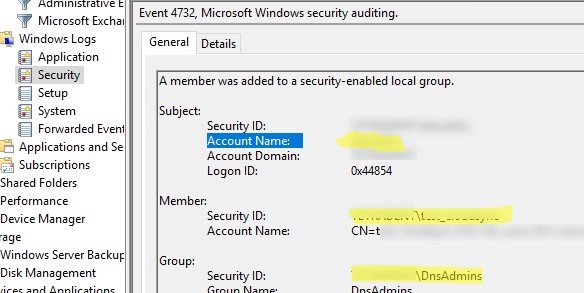 Оповещение при добавлении пользователя в группу администраторов Active Directory 3 Событие 4732: состав привелигированной группы AD был изменен