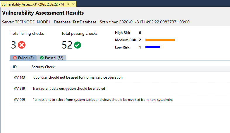 обнаруженние уязвимостей в sql server