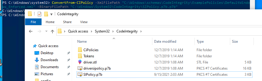 бинарный файл политик WDAC SiPolicy.p7b