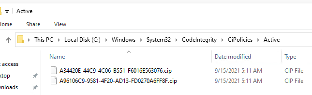 несколько активных политик WDAC CodeIntegrityCIPoliciesActive
