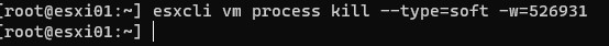 esxcli завершить процесс ВМ через kill